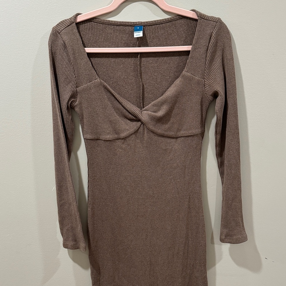 Only Navy ribbed long sleeve dress
